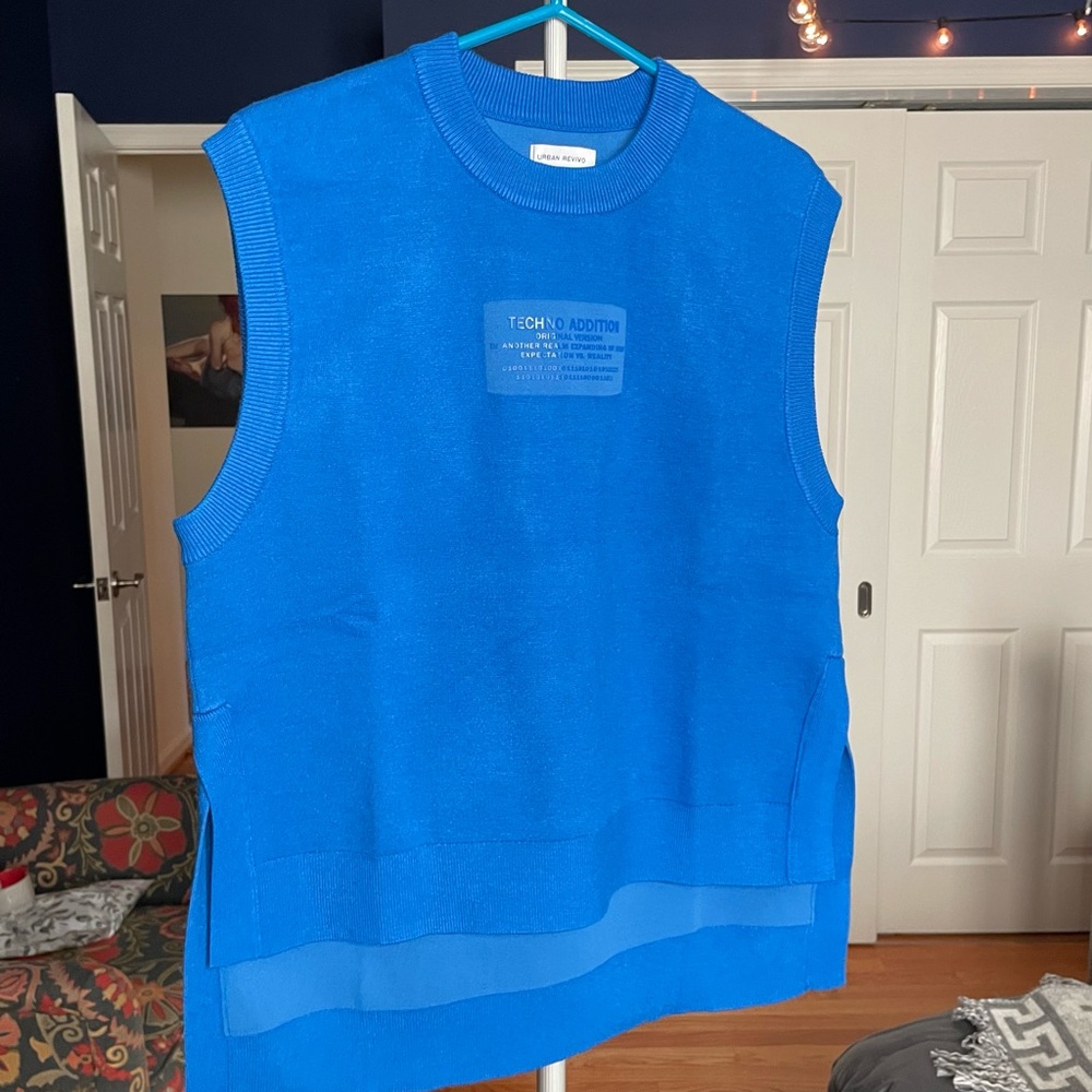 NWOT Urban Revivo Cobalt Knitted Vest - Picture 7 of 16